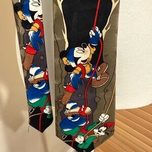 mickey unlimited disney tie goofy and mickey rock climbing black